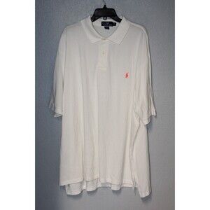 Vintage Polo Ralph Lauren Men S/S Polo Shirt White - NEON PONY - 3XLT Tall